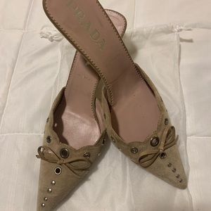 Prada mules worn three times!